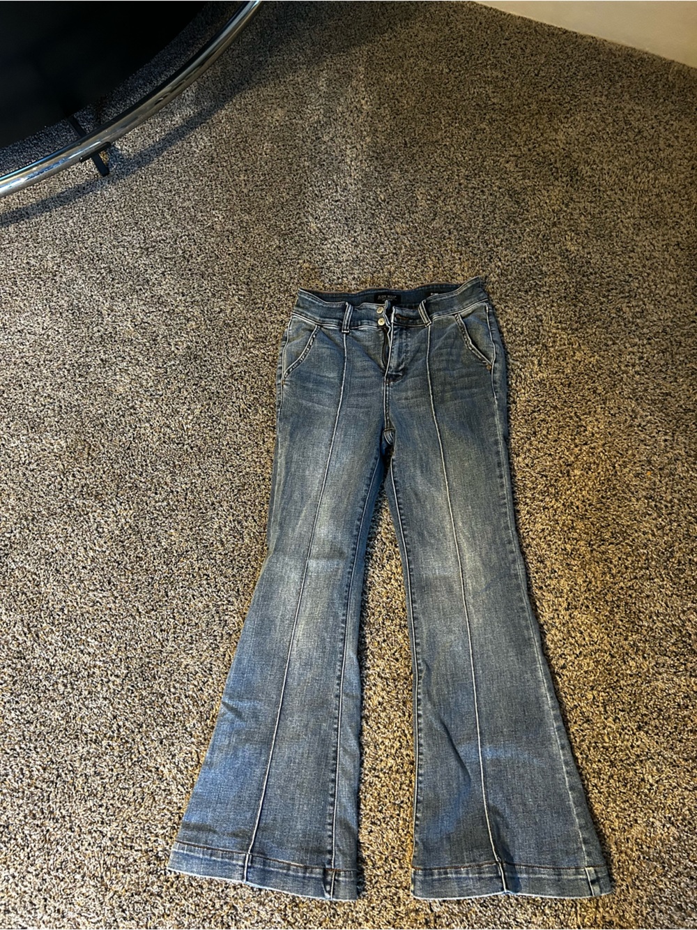 Judy Blue Medium Wash Flared Jeans with Center Seams